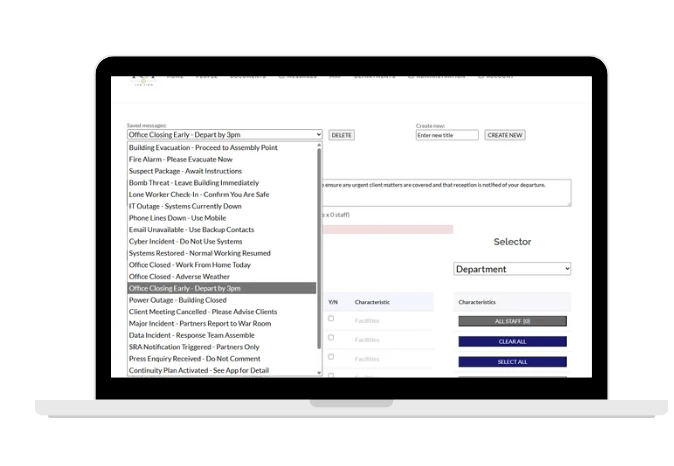 Pre-approved messages for healthcare incidents