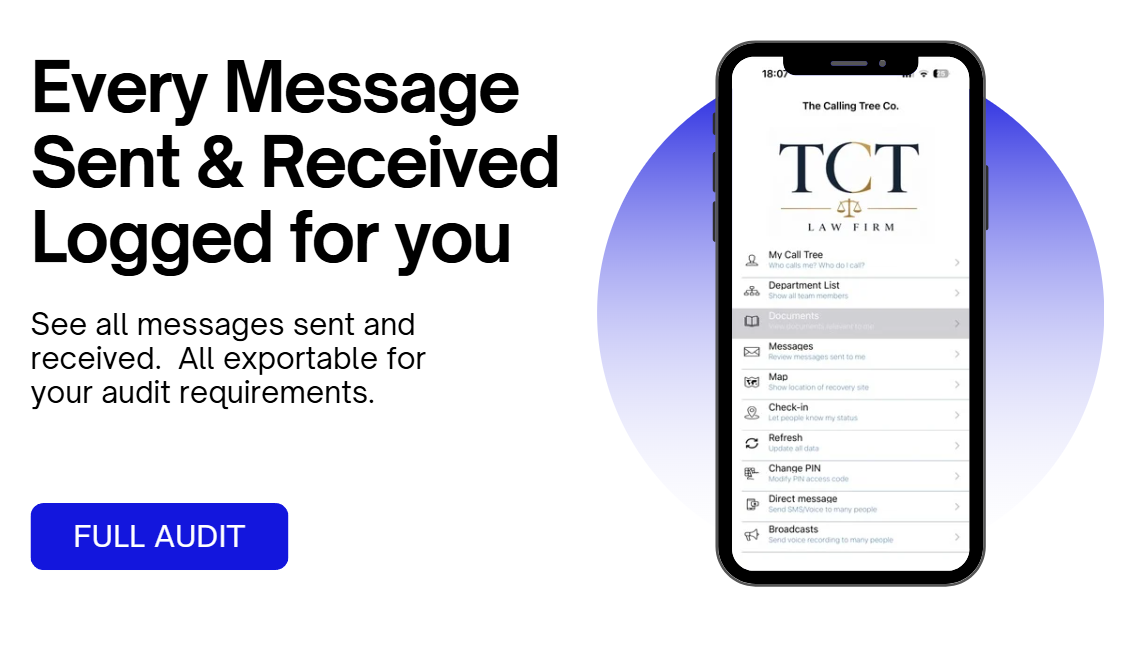The Calling Tree emergency alert dashboard and mobile app